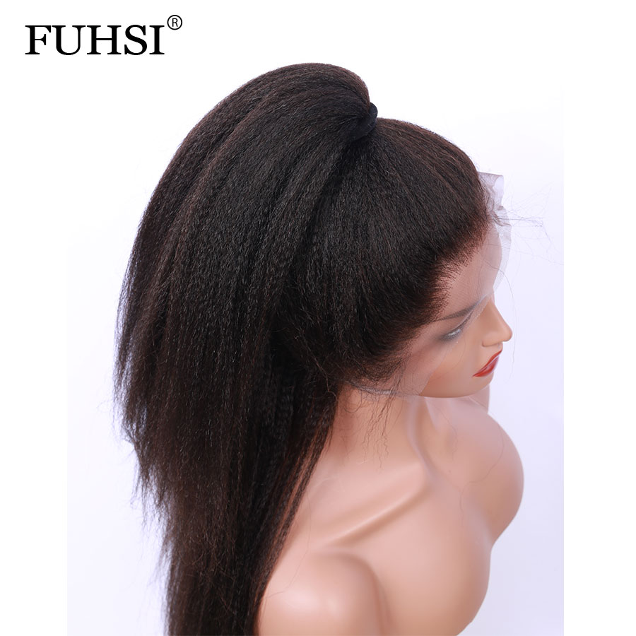 Italian Yaki brazilian full Lace Front Wigs For Women black/brown /blonde Kinky Straight synthetic Wig heat resistant With Baby Hair