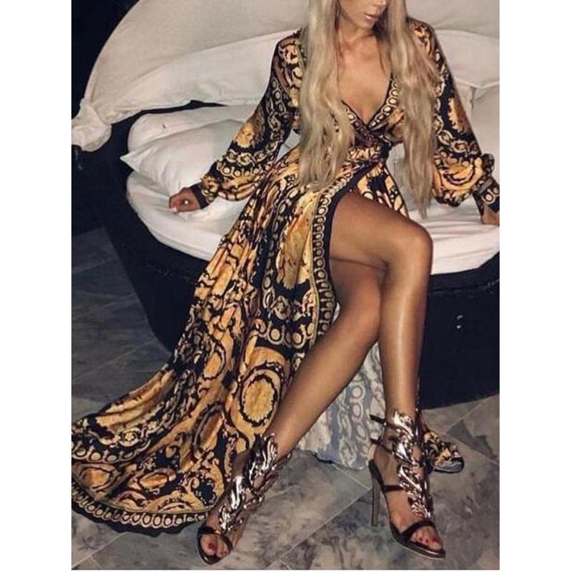 Womens Tie Front Ladies Long Sleeves Christmas Party Evening Long Dress, Multi
Womens Tie Front Ladies Long Sleeves Christmas Party Evening Long Dress, Multi