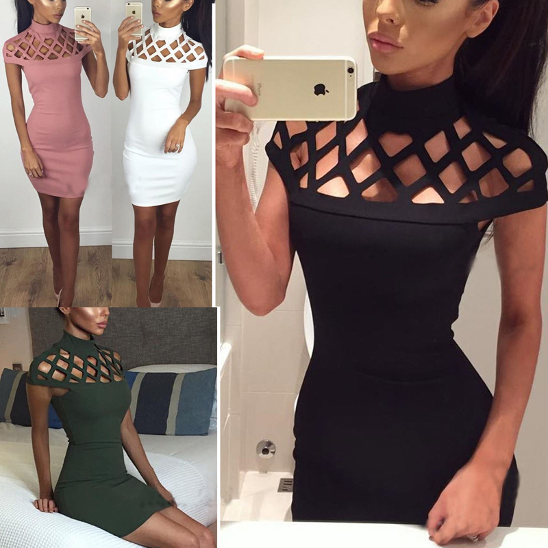 Women Hollow Out Sexy Bodycon Dresses Short Sleeved Summer Mini Dresses Lady Party Fashion Sheath Solid Color Dresses new, Pink
Women Hollow Out Sexy Bodycon Dresses Short Sleeved Summer Mini Dresses Lady Party Fashion Sheath Solid Color Dresses new, Pink