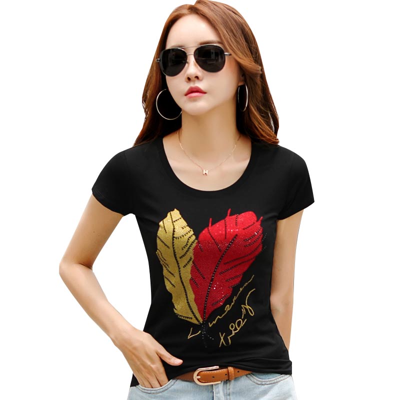 Floral Printed T-Shirts Women O-Neck Tops Tee Casual Girls Cute Beading T shirts Female Black White Cotton Top Tees 2020 Fashion
Floral Printed T-Shirts Women O-Neck Tops Tee Casual Girls Cute Beading T shirts Female Black White Cotton Top Tees 2020 Fashion