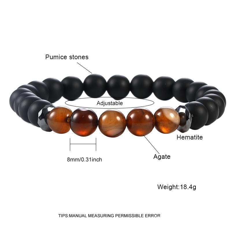 Minimalist 7 Chakra Balance Yoga Beads Bracelet For Men 8mm Tiger Eye Natural Stone Agate Hematite Charms Lava Bracelets Stretch Jewelry