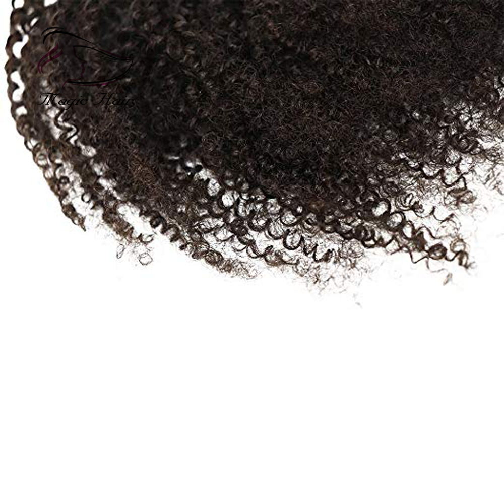 Evermagic 8-30inches Afro Kinky Curly human hair ponytail extensions drawstring hairpieces natural curly clip in ponytail