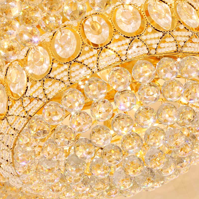 LED Modern Crystal Ceiling Lamps American Golden Crystal Ceiling Lights Fixture Foyer Living Room Bed Room Foyer Home Indoor Lighting