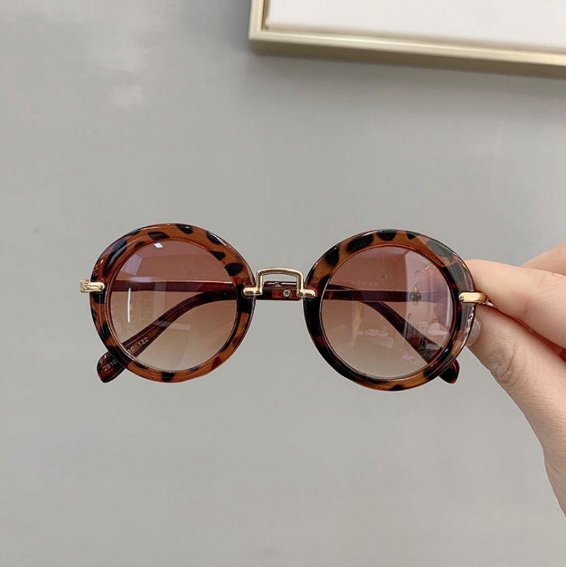 Sunglasses Retro Goggle Round Girls Eyeglasses Children Beach Sun Glasses Summer Kids Accessories Leopard Flower 6 Colors DHW3432 Z260305