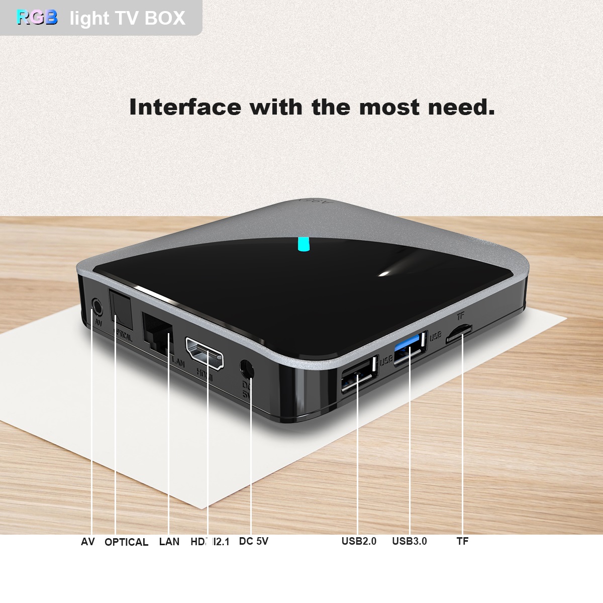 Android 9.0 Tv Box RGB Light Amlogic S905X3 1080P H.265 Google Play Netflix Youtube A95X F3 Air 8K Media palyer