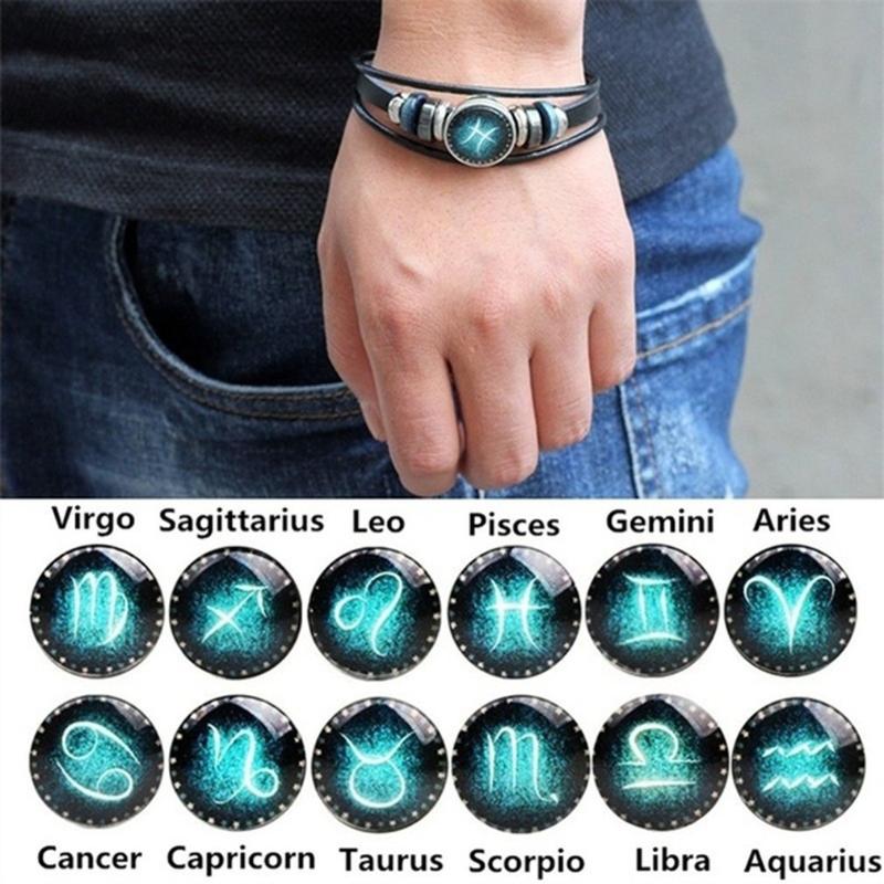 States Retro Multi-Layer 12 Twelve Constellation Bracelet Diy Punk Couple Leather Bracelet Constellation Jewelry 2019
States Retro Multi-Layer 12 Twelve Constellation Bracelet Diy Punk Couple Leather Bracelet Constellation Jewelry 2019