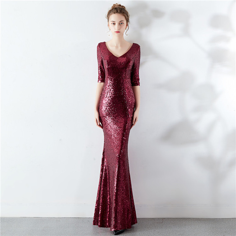 long Sequins emcee dress for women normal festival party stage clothing TV show costumes evening party wear model performance, Red
long Sequins emcee dress for women normal festival party stage clothing TV show costumes evening party wear model performance, Red