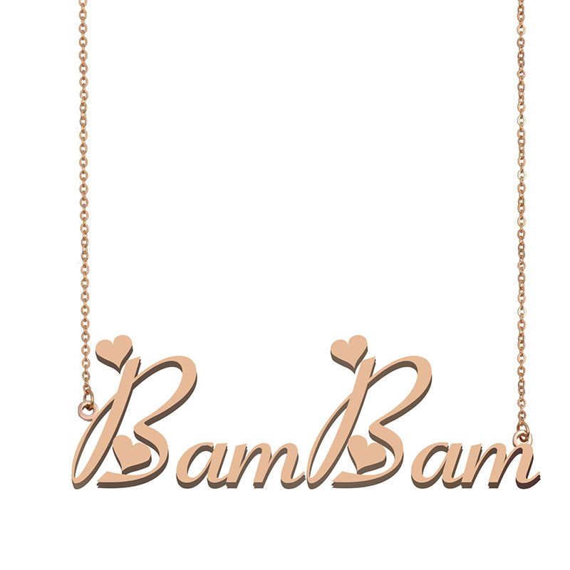 Bambam Name Necklace Pendant for Women Girls Birthday Gift Custom Nameplate Children Best Friends Jewelry 18k Gold Plated Stainless Steel, Silver
Bambam Name Necklace Pendant for Women Girls Birthday Gift Custom Nameplate Children Best Friends Jewelry 18k Gold Plated Stainless Steel, Silver