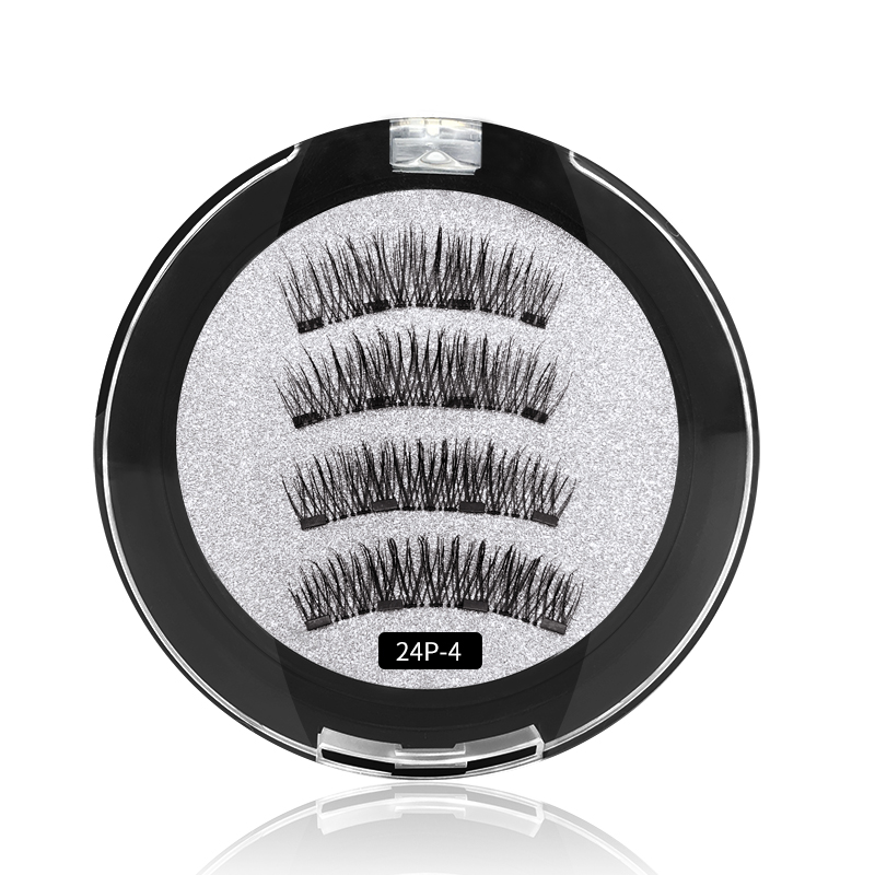4 Magnetic Eyelashes Extension Natural False Eyelash 4 magnets Reusable 3D Magnetic Handmade Fake Eye Lashes Makeup Tools