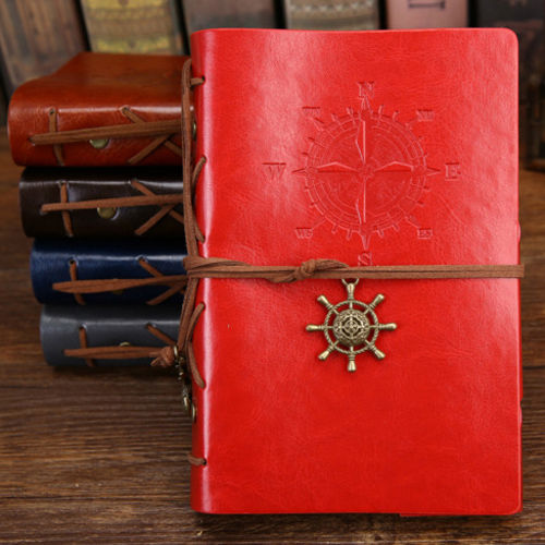 2017 Spiral Notebook Diary Notepad Vintage Pirate Anchors PU Leather Note Book Replaceable Stationery Gift Traveler Journal