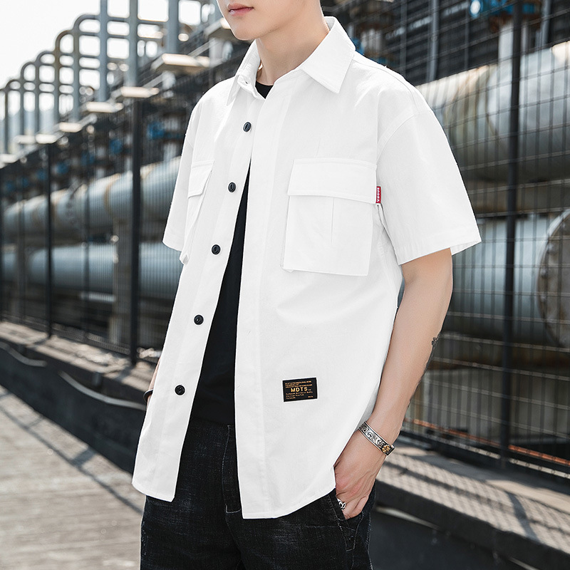 Vintage Men Shirt Safari Style Casual Shirts Short Sleeve Cotton Thin Spring New Arrive