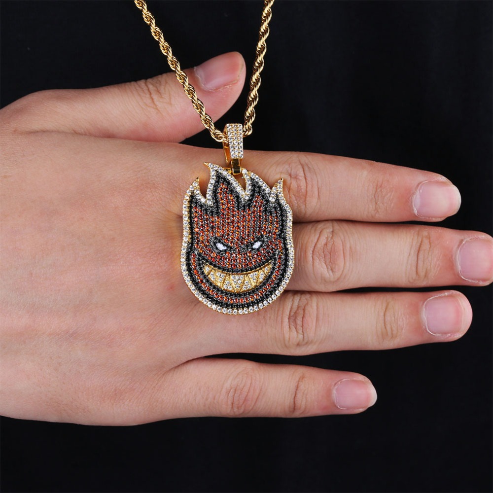 Hip Hop Spitfire Pendant With Rope Chain Necklace for Men Women Red Stones Color Cubic Zircon Men Street
Hip Hop Spitfire Pendant With Rope Chain Necklace for Men Women Red Stones Color Cubic Zircon Men Street