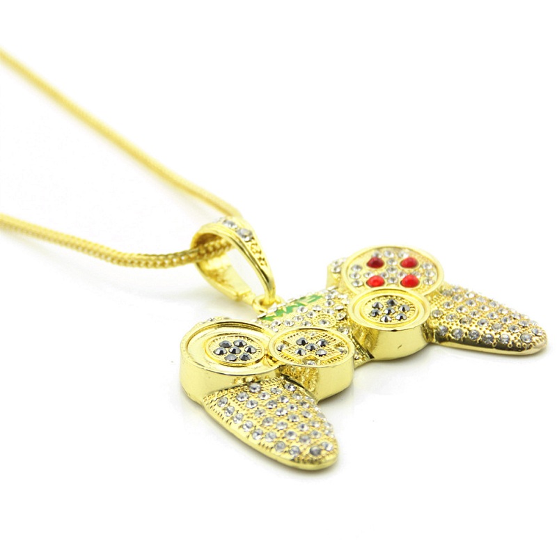 Fashion-Necklace Jewelry Fashion Gold Iced Out PS4 Game Controller Pendant Necklace For Men