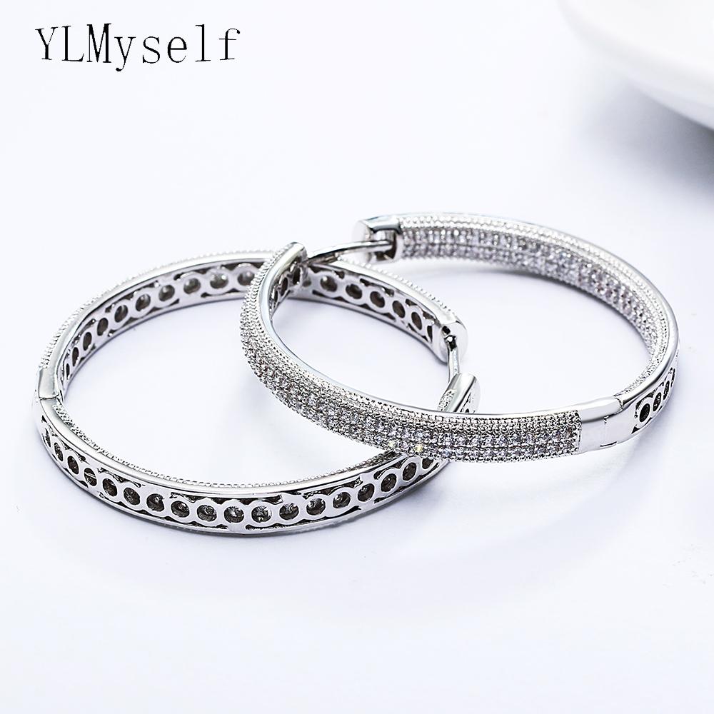 Top Quality 4cm Diameter Large Hoop Earrings White Jewelry Classic Jewellery Fast Shipping Women Big Circle Earring T190625