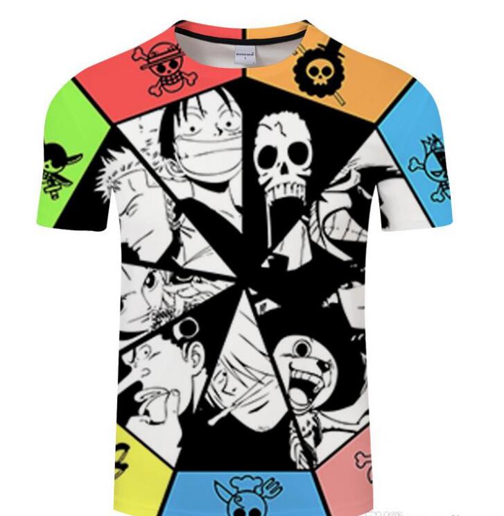 One Piece T Shirt Tshirt Men Women New Fashion Short Sleeve O Neck All Over Printed T-shirts Summer Tops
