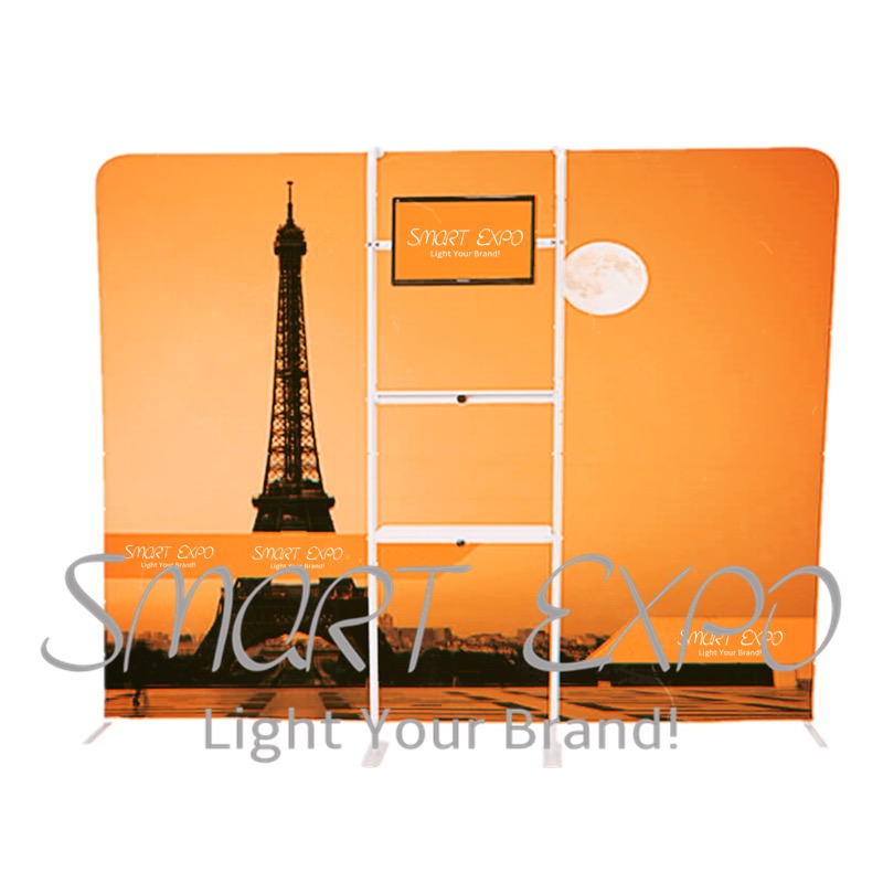10ft Straight Fabric Wall Exhibition Display With Display Rack TV Holder Tension Fabric Printed Graphic Portable Carry Bag
10ft Straight Fabric Wall Exhibition Display With Display Rack TV Holder Tension Fabric Printed Graphic Portable Carry Bag