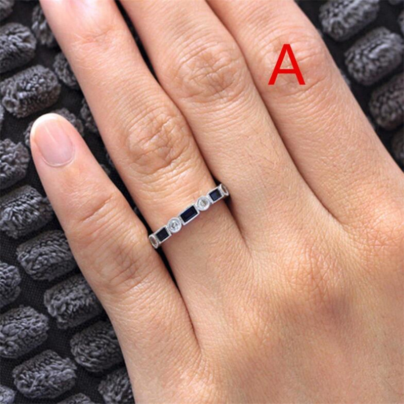 2020 Couple Rings Vintage Fashion Jewelry 925 Sterling Silver Cushion Shape Blue Sapphire CZ Diamond Gemstones Women Wedding Bridal Ring Set