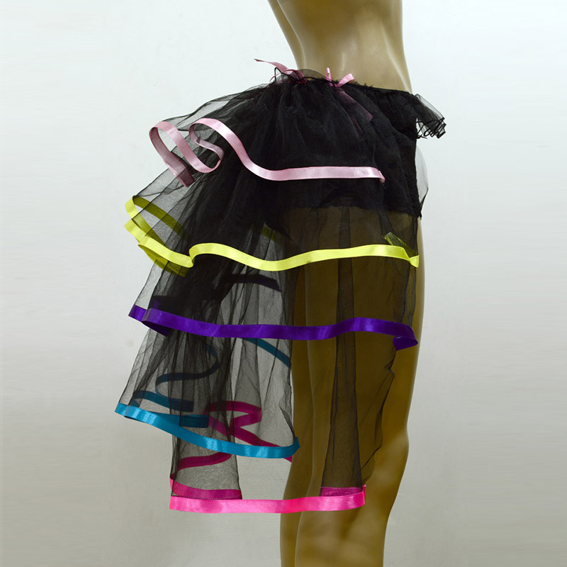 Women Layered Mesh Tutu Skirt Party Queen Satin Striped Hem Sexy Club Dance Party Ruffle Ball Gown Skirts Faldas Mujer Jupe