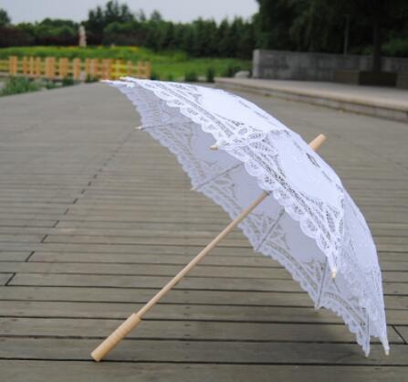 30pcs 2017 New solid color lace parasols Bridal wedding umbrellas white color available Free shipping