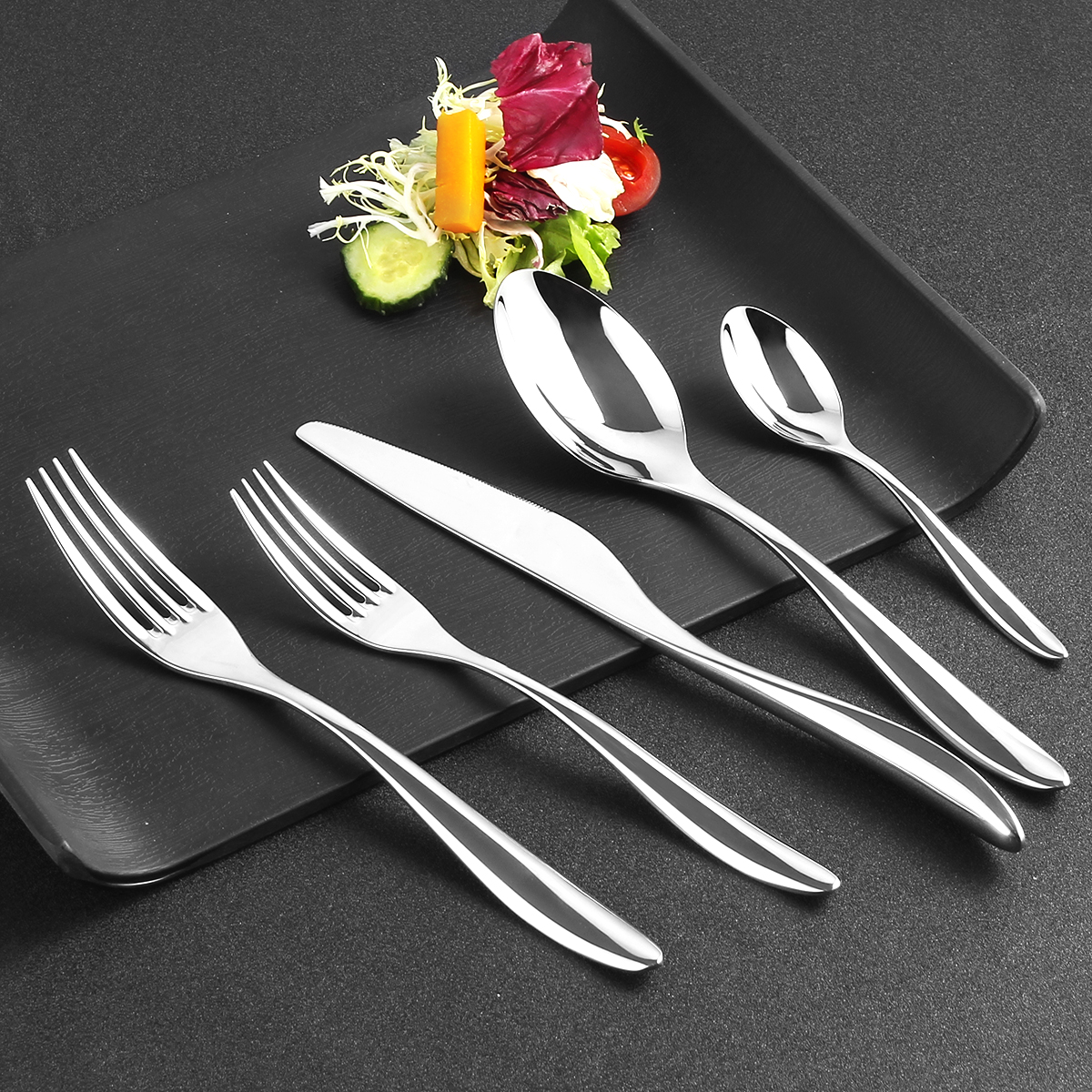 LEKOCH 30 pieces Stainless Steel Cutlery Set Silver Dinner Forks Spoons Steak Knives Teaspoon Wedding Hotel Restaurant Silverware Dinnerware от DHgate WW