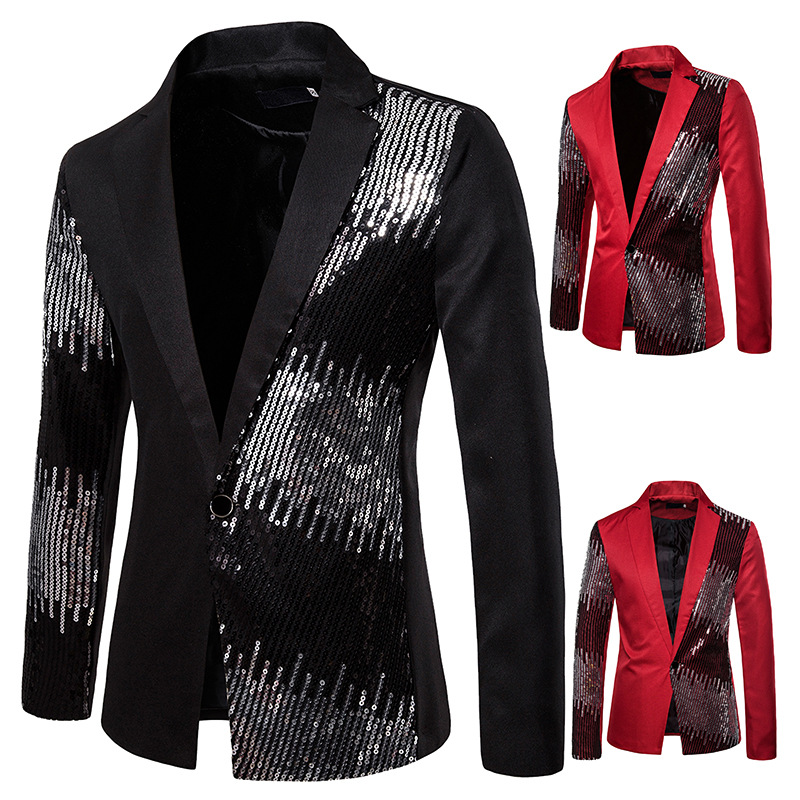 High Quality Mens Suit Two-color Pearl Suit Film Performance Dress Suit Nightclub Mens Coat Tops Host Emcee Suits Red Black Size -2XL
High Quality Mens Suit Two-color Pearl Suit Film Performance Dress Suit Nightclub Mens Coat Tops Host Emcee Suits Red Black Size -2XL