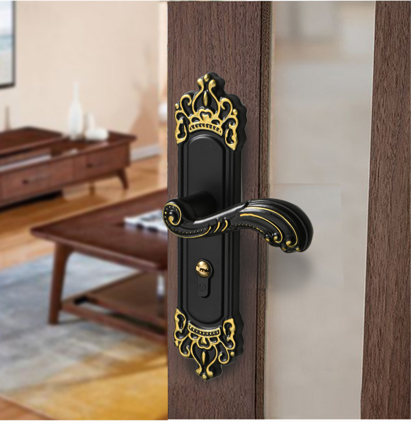 aluminum alloy interior door handle lock European bedroom door locks