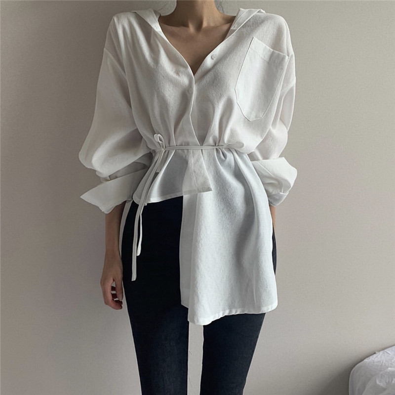 High Fashion Irregular White Top Women Shirt Long Sleeve String Belt Spring Cool Girl Chemise Femme Blsa Mujer Camisa, As pic
High Fashion Irregular White Top Women Shirt Long Sleeve String Belt Spring Cool Girl Chemise Femme Blsa Mujer Camisa, As pic