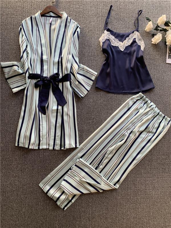 Women Pajamas Sets Sexy Lace sleepwear Comfortable Imitation silk night wear Underwear Sling Tops trousers Sets Pijama Femme, 871 green
Women Pajamas Sets Sexy Lace sleepwear Comfortable Imitation silk night wear Underwear Sling Tops trousers Sets Pijama Femme, 871 green