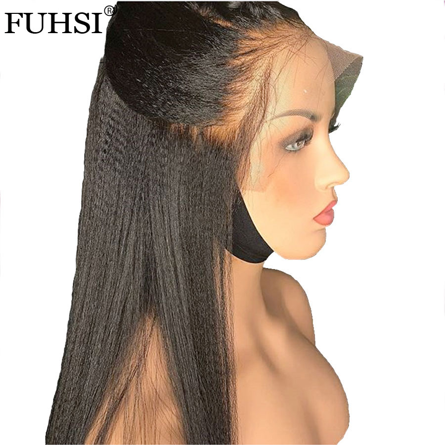 Italian Yaki brazilian full Lace Front Wigs For Women black/brown /blonde Kinky Straight synthetic Wig heat resistant With Baby Hair