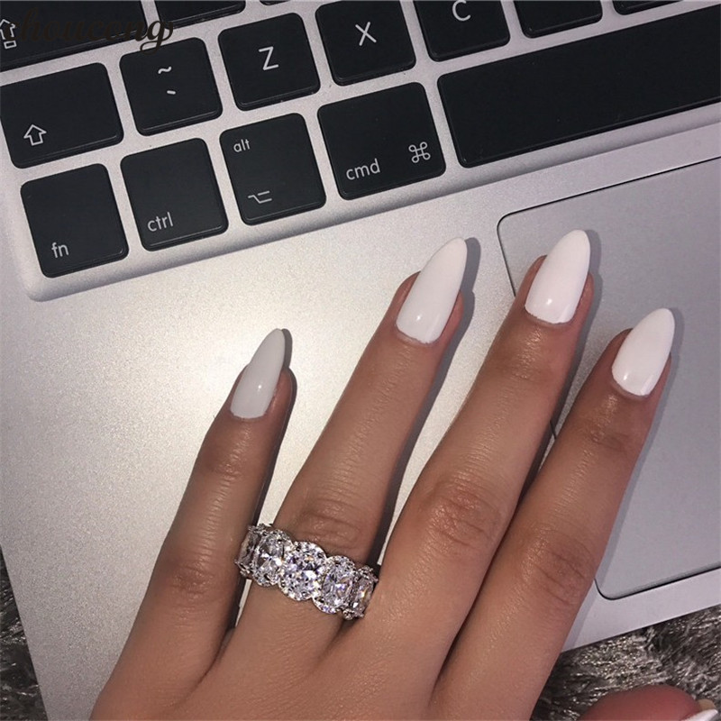Stunning Limited Edition Eternity Band Promise Ring 925 sterling Silver 11Pcs Oval Diamond cz Engagement Rings For Women