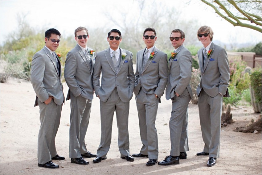 Light Grey Groom Tuxedos Peak Lapel Two Button Men Wedding Dress Best Popular Men Business Prom Collective Suit(Jacket+Pants+Tie+Vest) 8