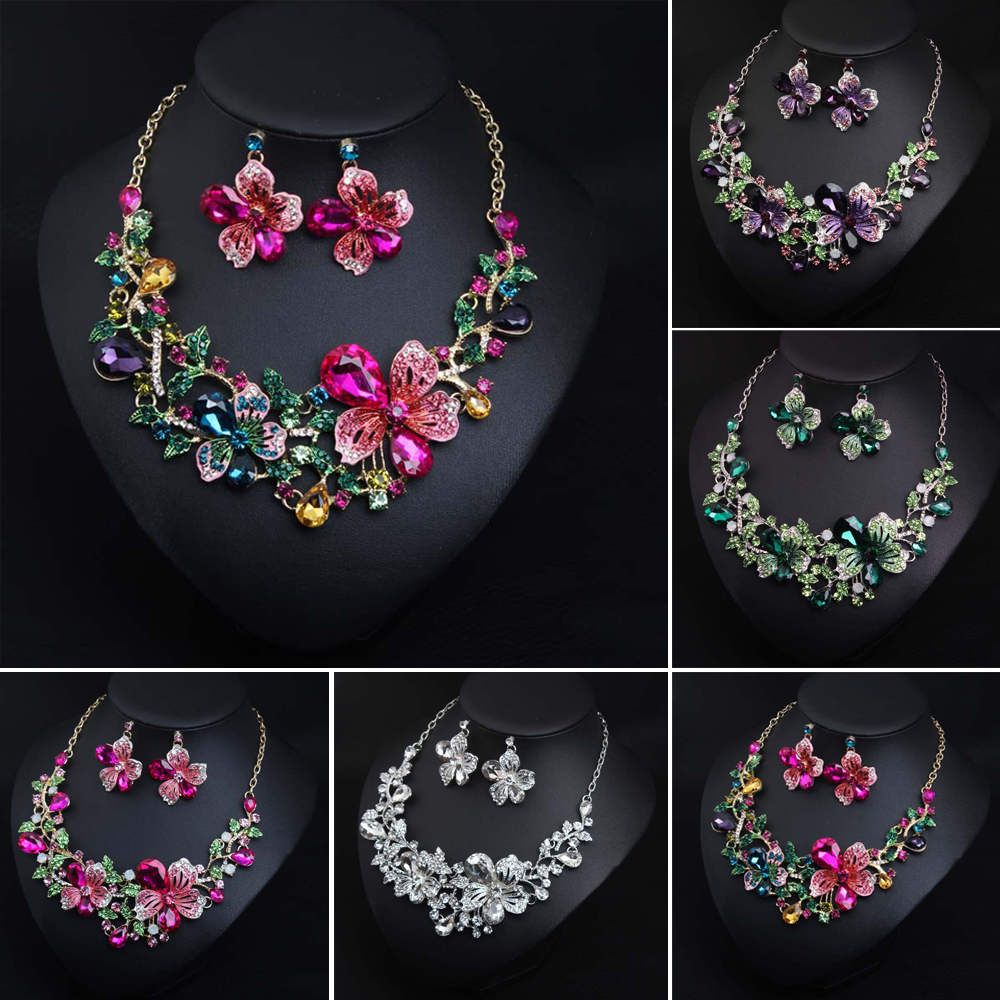 New Crystal Necklace Earring Jewelry Set Women Party Prom Wedding Bridal Necklace Earrings Sets Costume Bohemian Jewellery Gifts, As pic
New Crystal Necklace Earring Jewelry Set Women Party Prom Wedding Bridal Necklace Earrings Sets Costume Bohemian Jewellery Gifts, As pic