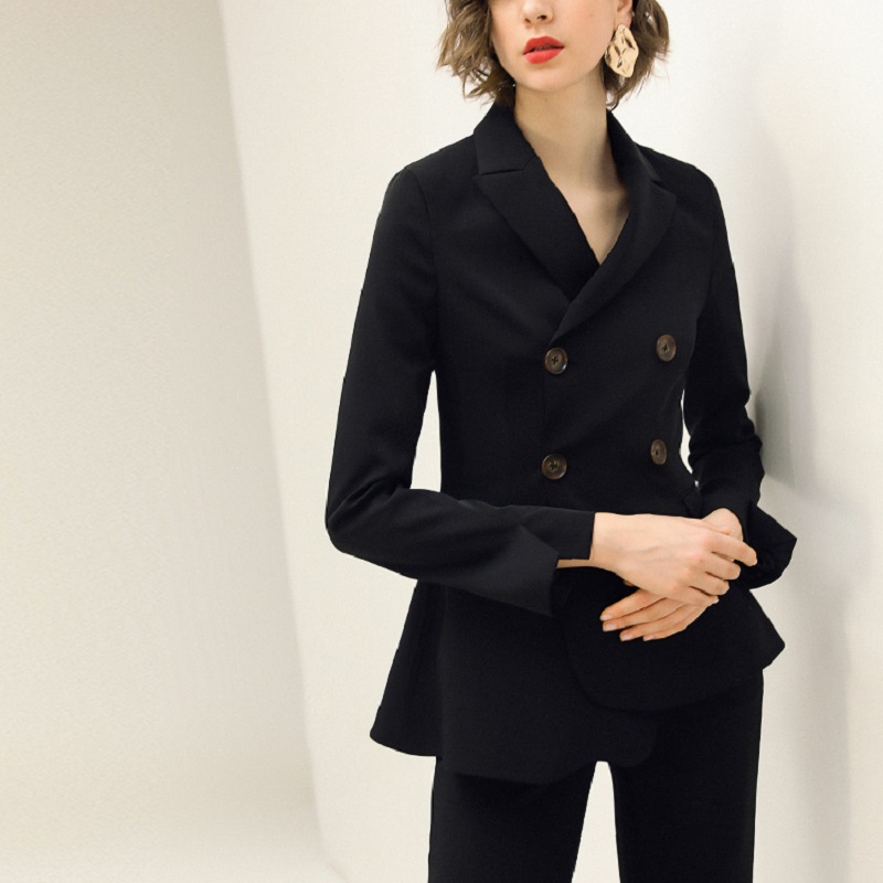 Black Slim Fit Mother of the Bride Dresses 2 Pieces Long Sleeve Formal Outfit For Weddings Tuxedos Suits (Jacket+Pants)