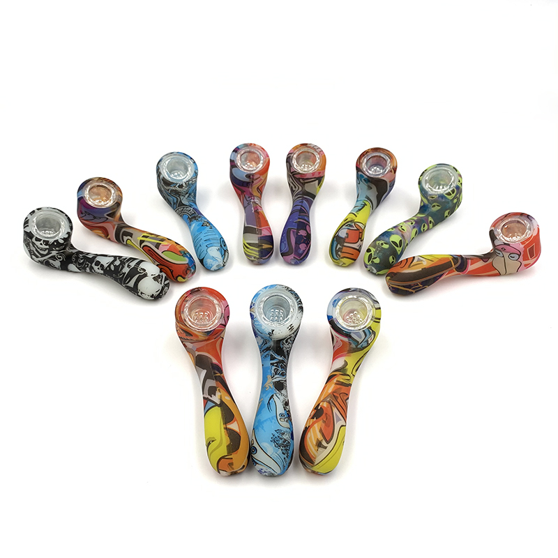 Glow in the Dark Silicone Pipes Colorful Dry Herb Tobacco Hand Smoking Pipe with Hidden Bowl Piece Bent Spoon Type Unbreakable Luminous
Glow in the Dark Silicone Pipes Colorful Dry Herb Tobacco Hand Smoking Pipe with Hidden Bowl Piece Bent Spoon Type Unbreakable Luminous