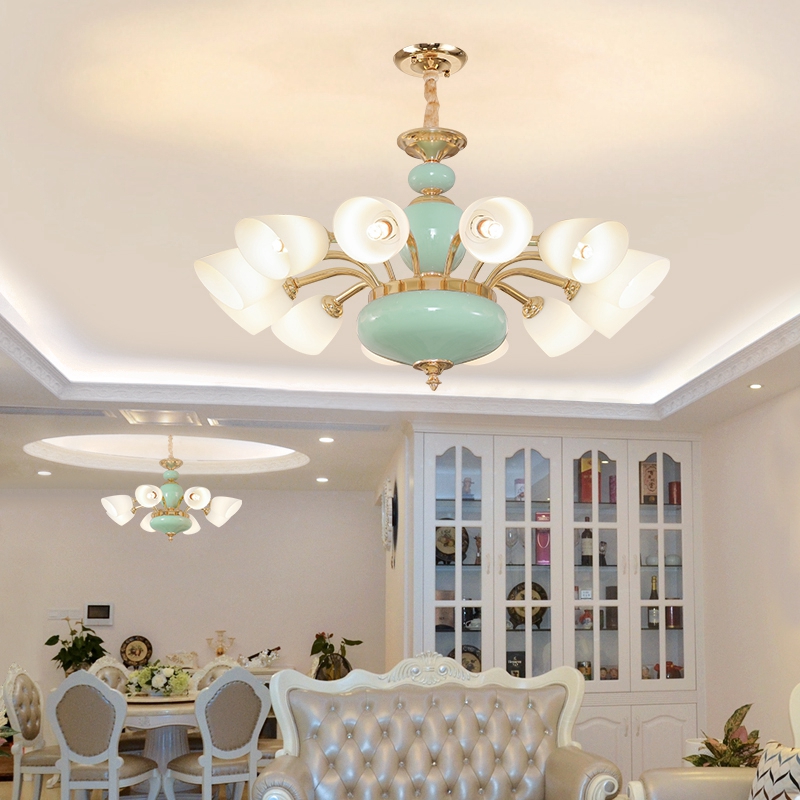 modern gold ceramic pendant lamp led light american sgold pendant lights fixture hanging lamps hotel hall living room home indoor lighting