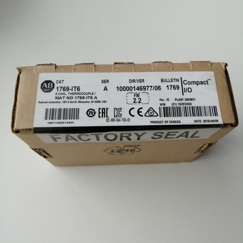 Allen Bradley 1769-IT6 6 Channel Thermocouple/Mv PLC Input Module 1769IT6 New In Box Please Contact us Check Stock Before Payment
Allen Bradley 1769-IT6 6 Channel Thermocouple/Mv PLC Input Module 1769IT6 New In Box Please Contact us Check Stock Before Payment