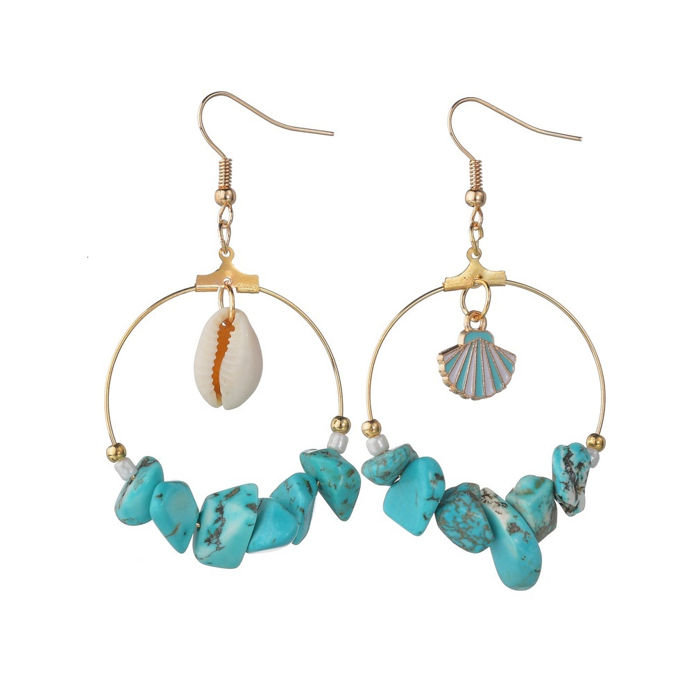 Natural Shell Starfish Asymmetry Circle Modeling Earrings Ma'am Colour Turquoise Eardrop
Natural Shell Starfish Asymmetry Circle Modeling Earrings Ma'am Colour Turquoise Eardrop