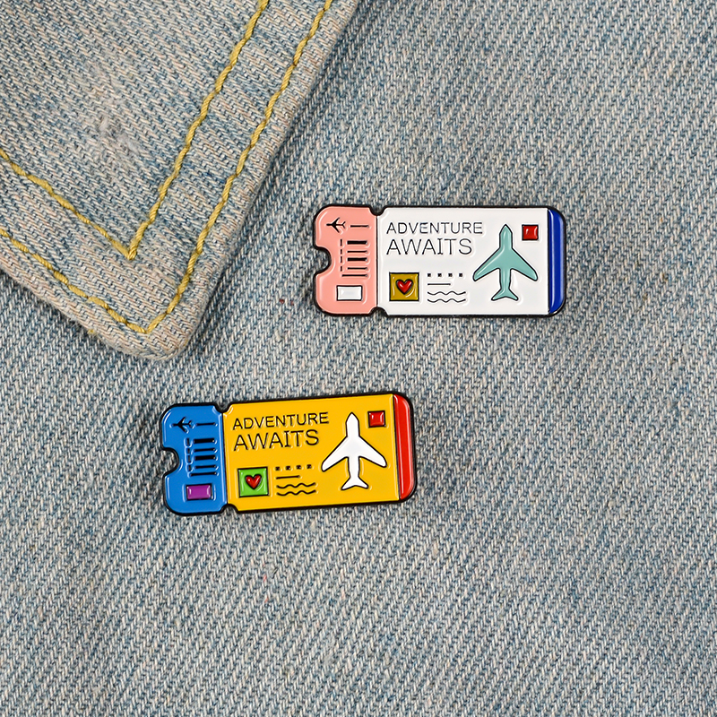 Cartoon airplane ticket pins adventure enamel pin red heart colorful brooch denim jacket backpack bag lapel pin badge explore jewelry gifts 
Cartoon airplane ticket pins adventure enamel pin red heart colorful brooch denim jacket backpack bag lapel pin badge explore jewelry gifts