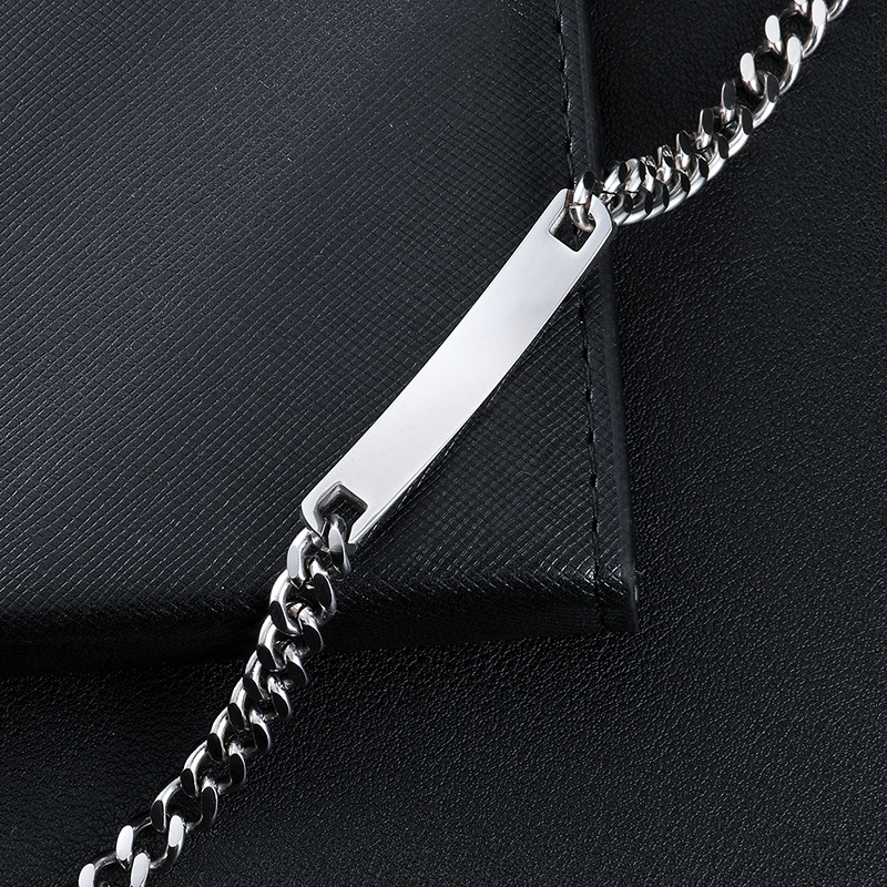 Personalized Stainless Steel Mens Womens Medical Mark Cuban Link Chain Bracelets Chains Wristband Bracelet Jewelry Birthday Gifts for Lovers