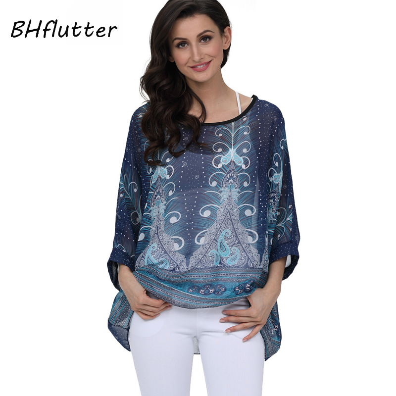 BHflutter 2018 Women Blouse Shirt Plus Size 5XL 6XL Batwing Sleeve Chiffon Tops Floral Print Casual Summer Blouses Blusas, Picture color
BHflutter 2018 Women Blouse Shirt Plus Size 5XL 6XL Batwing Sleeve Chiffon Tops Floral Print Casual Summer Blouses Blusas, Picture color