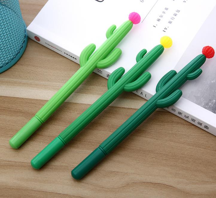 Cactus Ballpoint Black 0.5mm Gel Ink Rollerball Pens School Office Writing Pen Student Kid Prizes supplies