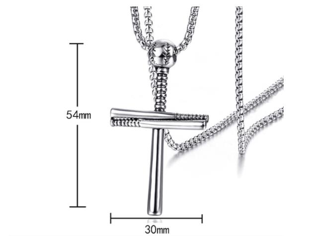 whole new juses Hip Hop Baseball Cross Pendant Necklace for Men Silver Color Stainless Steel Necklace Free Ball Bat Chain Female Jewelry
whole new juses Hip Hop Baseball Cross Pendant Necklace for Men Silver Color Stainless Steel Necklace Free Ball Bat Chain Female Jewelry