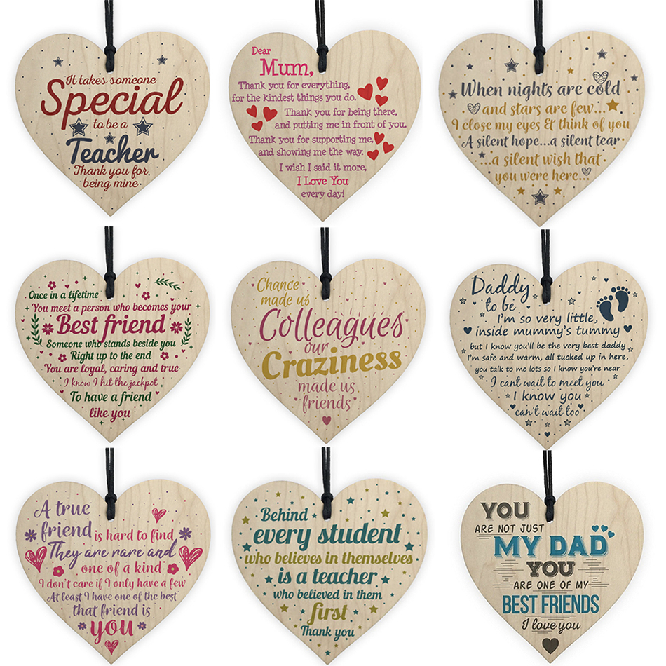 9styles Wooden Hanging Heart Plaque Cute Valentines Day Gift Sign Wedding Party Decorations Christmas Tree Ornament Pendant
9styles Wooden Hanging Heart Plaque Cute Valentines Day Gift Sign Wedding Party Decorations Christmas Tree Ornament Pendant