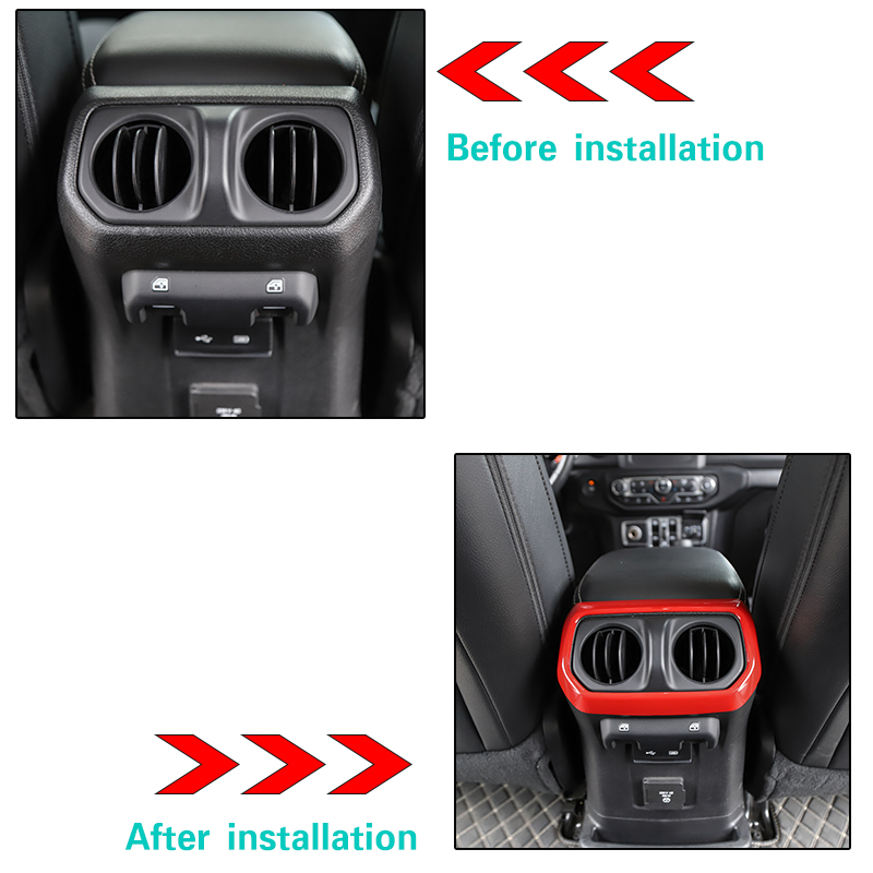 Car Rear Exhaust Vent Decorative Cover Red For Jeep Wrangler JL 2018 Factory Outlet High Quatlity Auto Internal Accessories