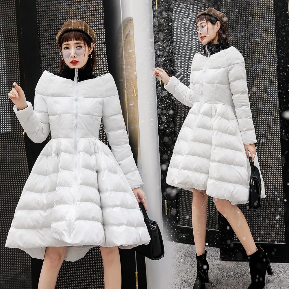 2019 New Woman Long Parker Style Large Size Jacket Fashion Cotton Coat Female Fur Collar Long Thick Parker Winter Coat Outerwear