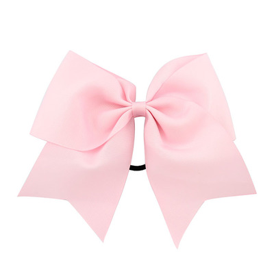8 Inch Large Solid Cheerleading Ribbon Bows Grosgrain Cheer Bows Tie With Elastic Band/Girls Rubber Hair Band Beautiful EEA1367-3