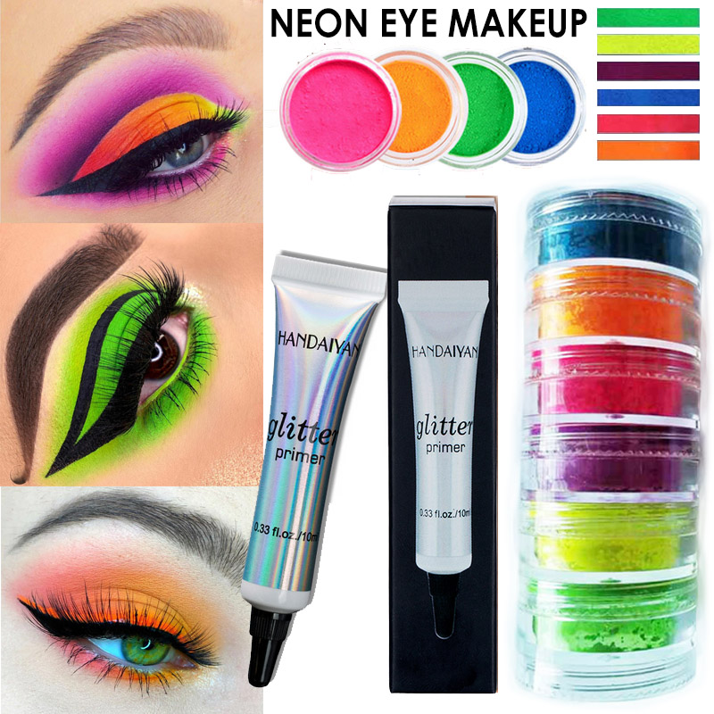 Multi-color Neon Loose Powder Eyeshadow High Pigment Matte Mineral Powder Spangle Neon Eyeshadow Yellow Green Eye shadoadow Dust, Eyeshadow primer
Multi-color Neon Loose Powder Eyeshadow High Pigment Matte Mineral Powder Spangle Neon Eyeshadow Yellow Green Eye shadoadow Dust, Eyeshadow primer
