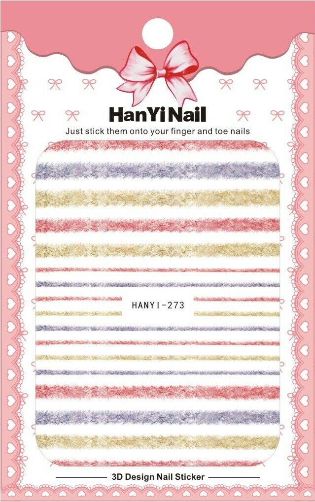 Sheers Flowers Liner Nail Art Sticker Decals 3D DIY Decoration Tips Gel Polish #765