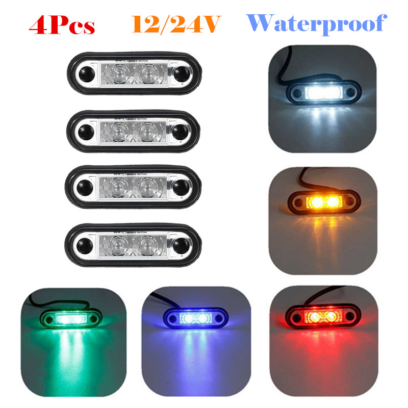 4x 12V 24V LED Side Marker Lights Clearance Rear Tail Brake Indicator Turn Signal Lamps Truck Trailer Tractor Van Bus Waterproof, As pic
4x 12V 24V LED Side Marker Lights Clearance Rear Tail Brake Indicator Turn Signal Lamps Truck Trailer Tractor Van Bus Waterproof, As pic