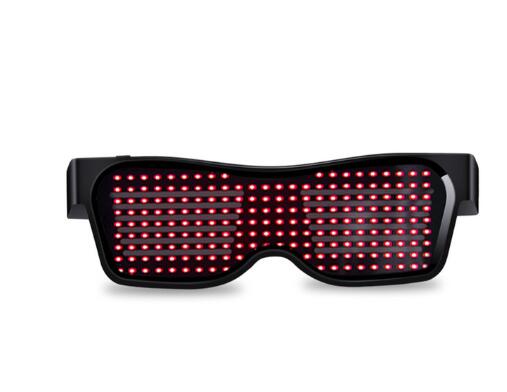 Magic Bluetooth Led Party Glasses APP Control Shield Luminous Glasses USB Charge DIY App Control Multi-lingual Quick Flash Led